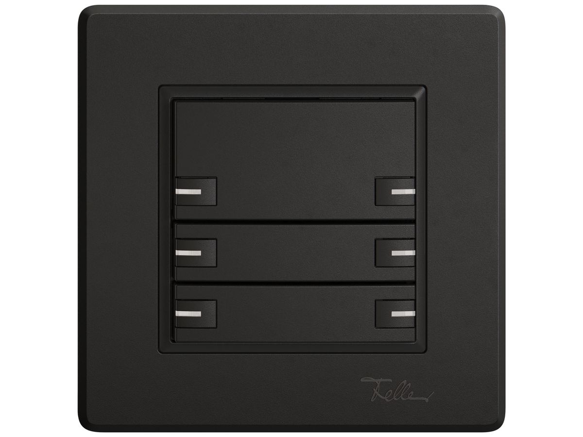 UP-KNX-Taster RGB EDIZIO.liv SNAPFIX® Temperaturfüh.RGB-LED 6×T 1-Tbed.sz