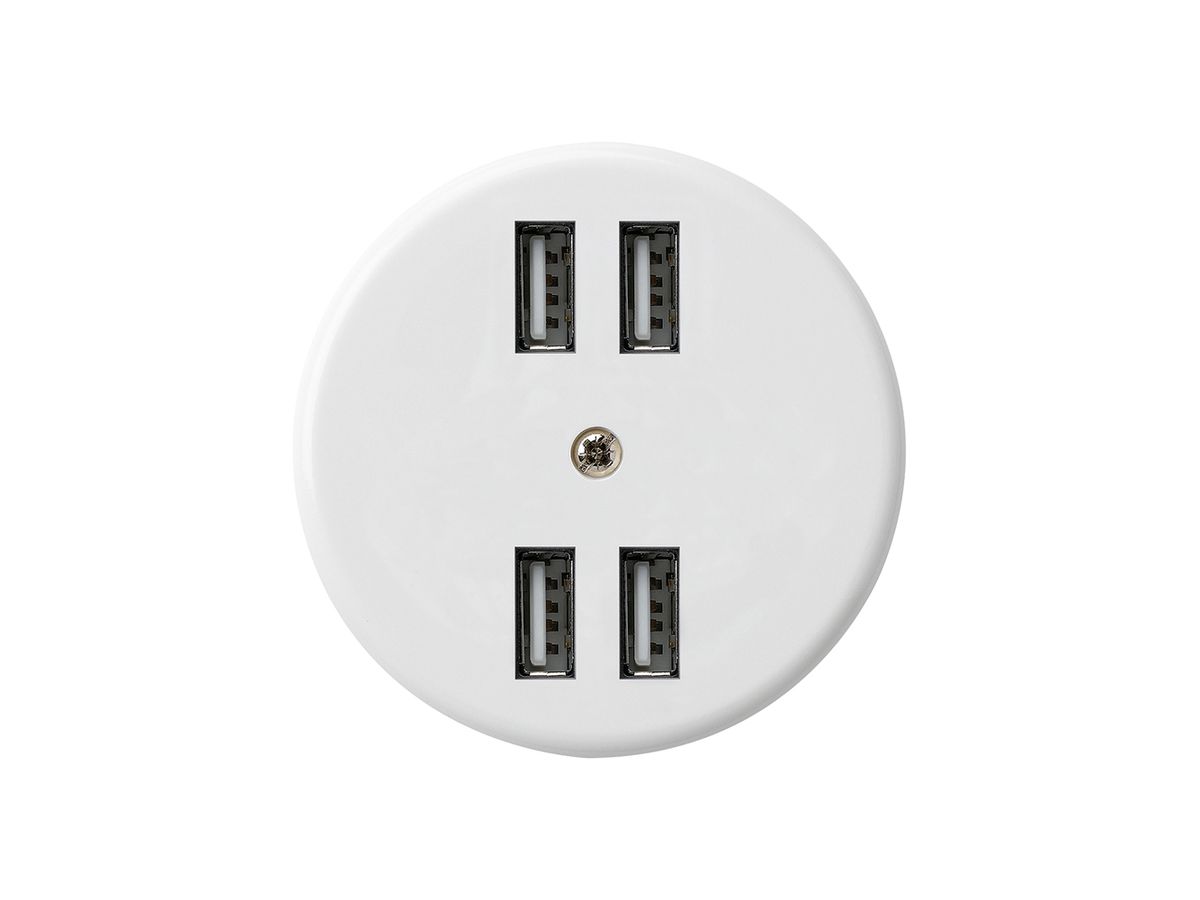 Steckdose 4×USB basico A 2400mA weiss