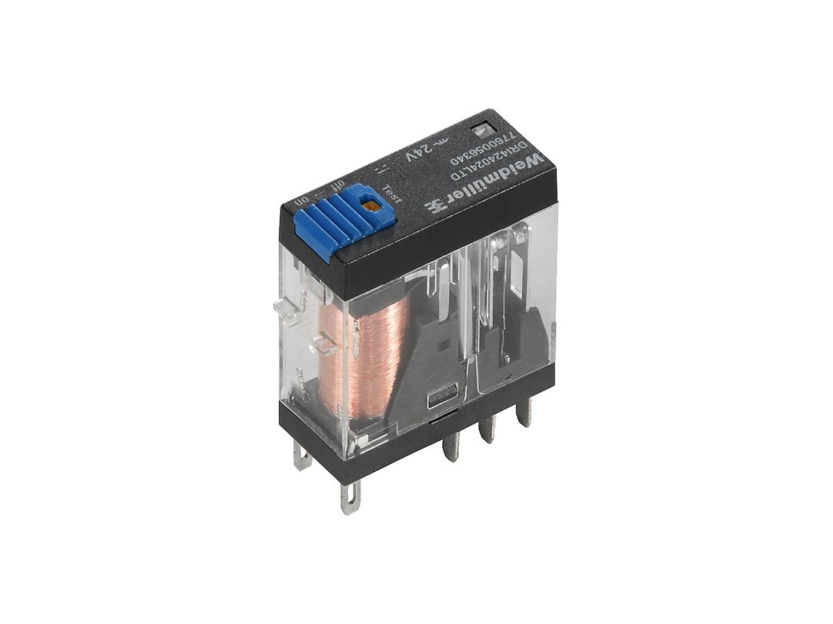Relais WM DRI424110LTD 2CO AgSnO2 99…121VDC 5A/250VAC diode Prüftaste