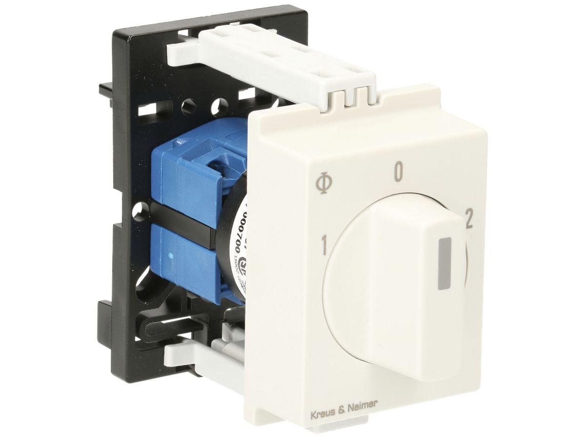 REG-Drehschalter K&N, 10A/440V 2/1L, Griff hgu, "1-0-2"