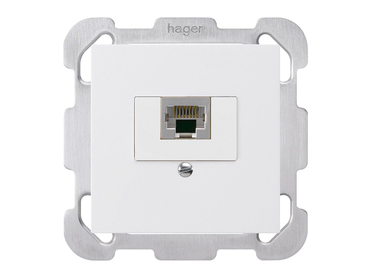 UP-Dose kallysto 1×RJ45s weiss mit Befestigungsplatte