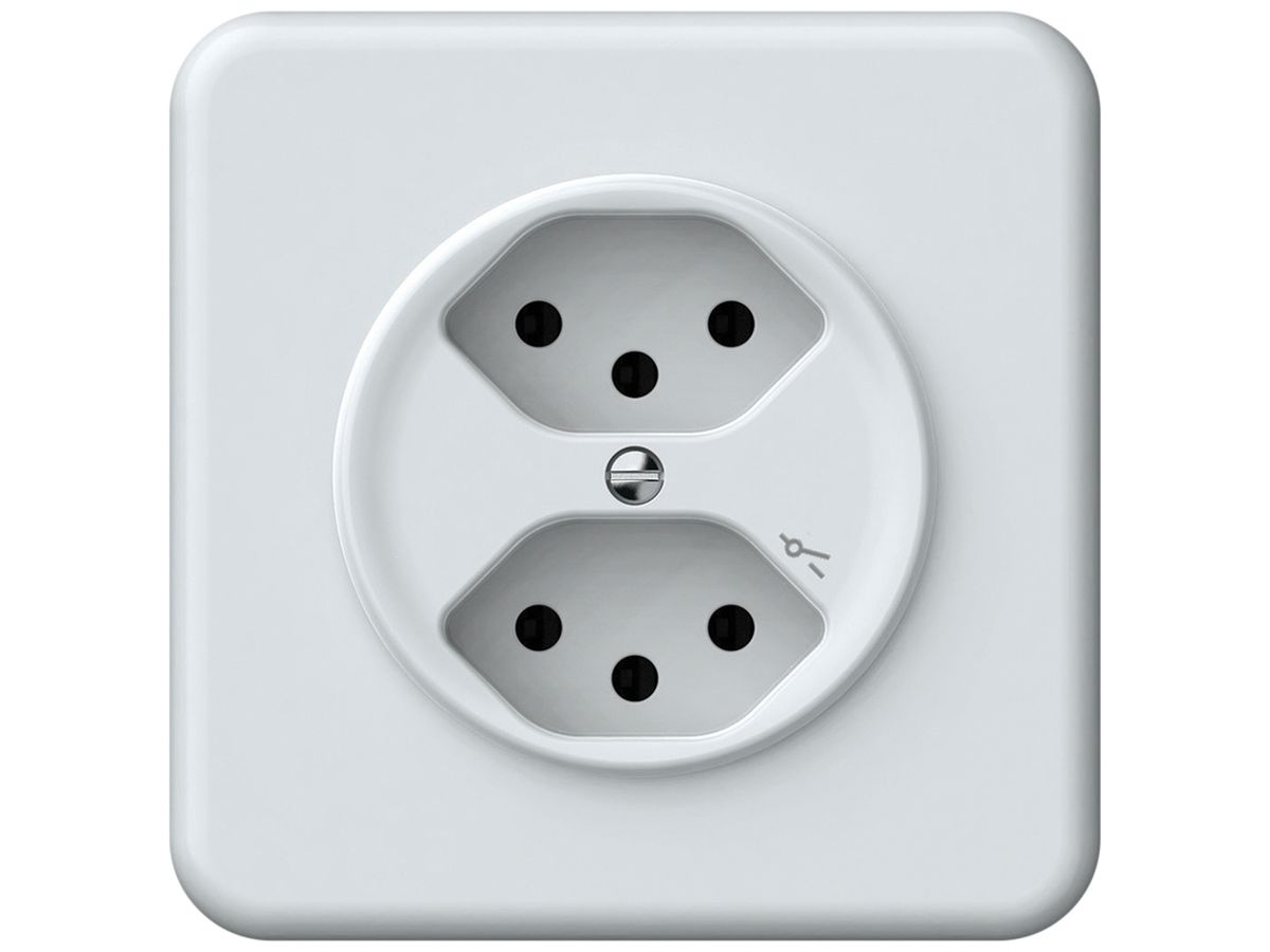 UP-Steckdose origin 2×Typ 13 1×S 10A 230V 92×92mm weiss