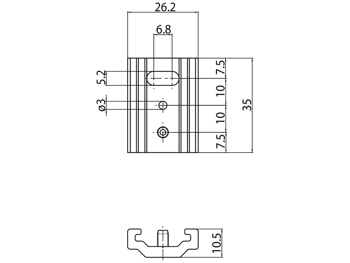 Schienenhalterung Sylvania OneTrack SP Aluminium 35mm×26.2mm×10.5mm weiss