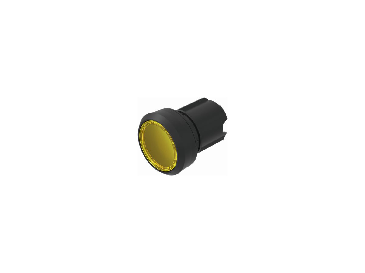 EB-Drucktaster EAO45, I, gelb beleuchtbar, Ring schwarz bündig