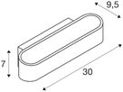 LED-Wandleuchte SLV ASSO 300, 12W  975 lm 3000K IP20 Aluminium gebürstet