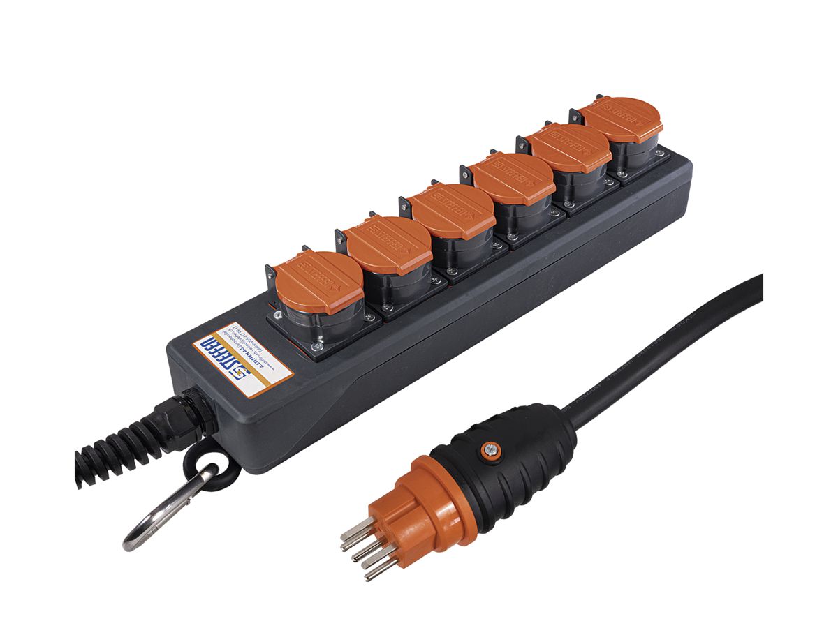Steckdosenleiste Steffen PROFESSIONAL 6×T15 5m schwarz
