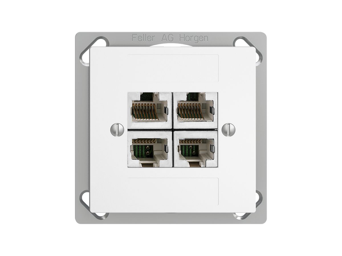 EB-Dose 4×RJ45/s 4P getr. EDIZIOdue weiss ITplus