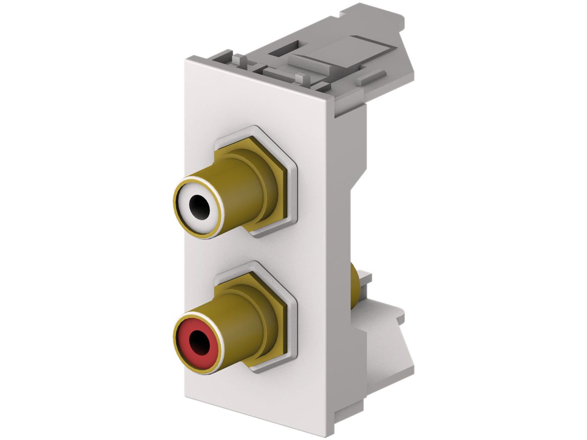 RCA-Modul Cecoflex für AV-Montagesystem, 2×RCA f/f, weiss