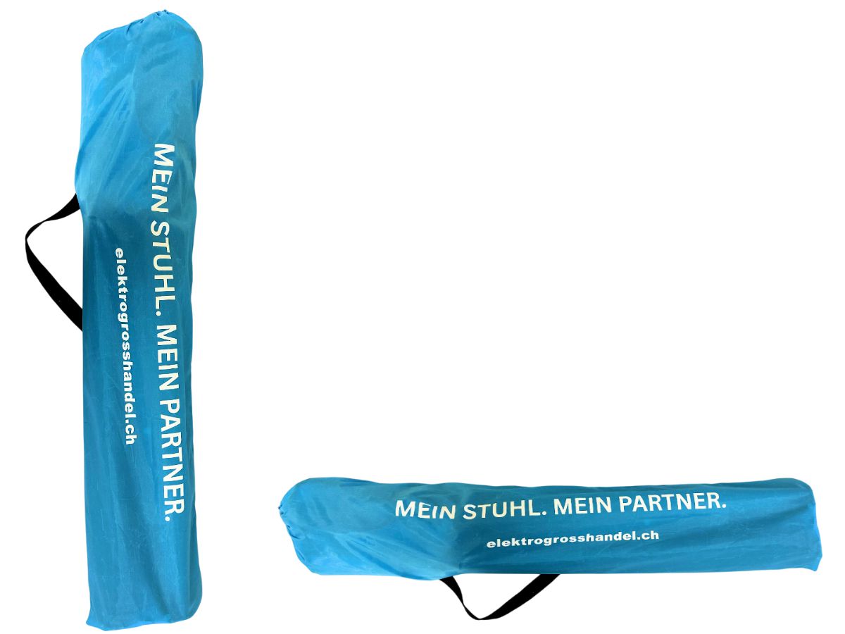 ELGH Campingstuhl blau - mit Armlehene und Trinkflaschenhalter