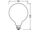 LED-Lampe LEDVANCE CLAS GLOBE E27 11W 1521lm 2700K DIM Ø95×135mm mattiert