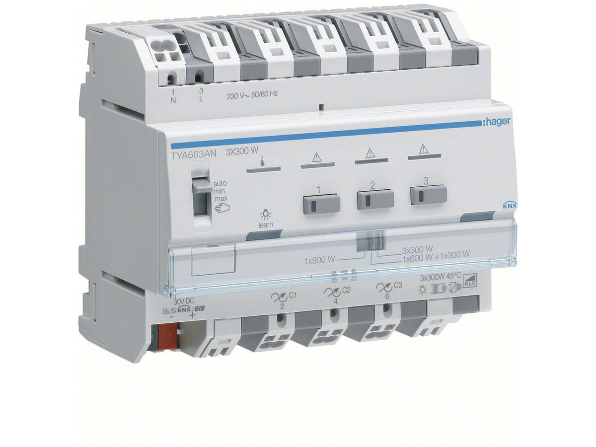 REG-Dimmaktor Hager TYA663AN KNX system 3×300W 6TE