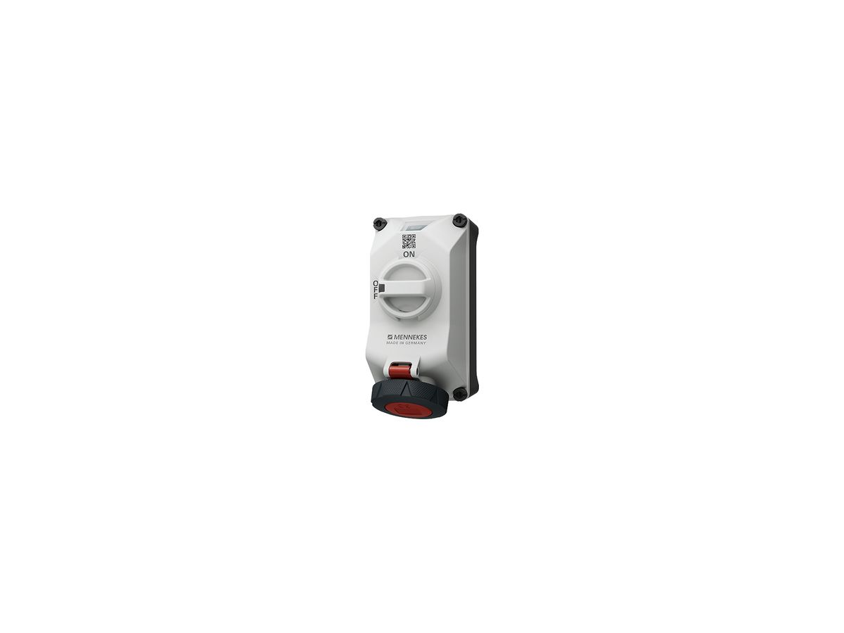 AP-Steckdose CEE Mennekes DUOi 4P 16A 400V 6h rt mechani. Verriegelung IP67/IP69