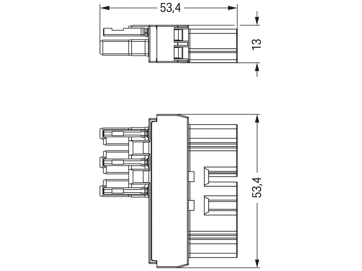 Zwischenverteiler WAGO WINSTA MIDI 5/3Buchsen 2L Kodierung A schwarz