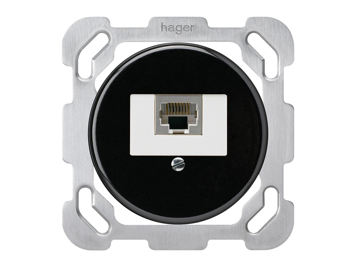 UP-Dose Hager basico 1×RJ45s schwarz