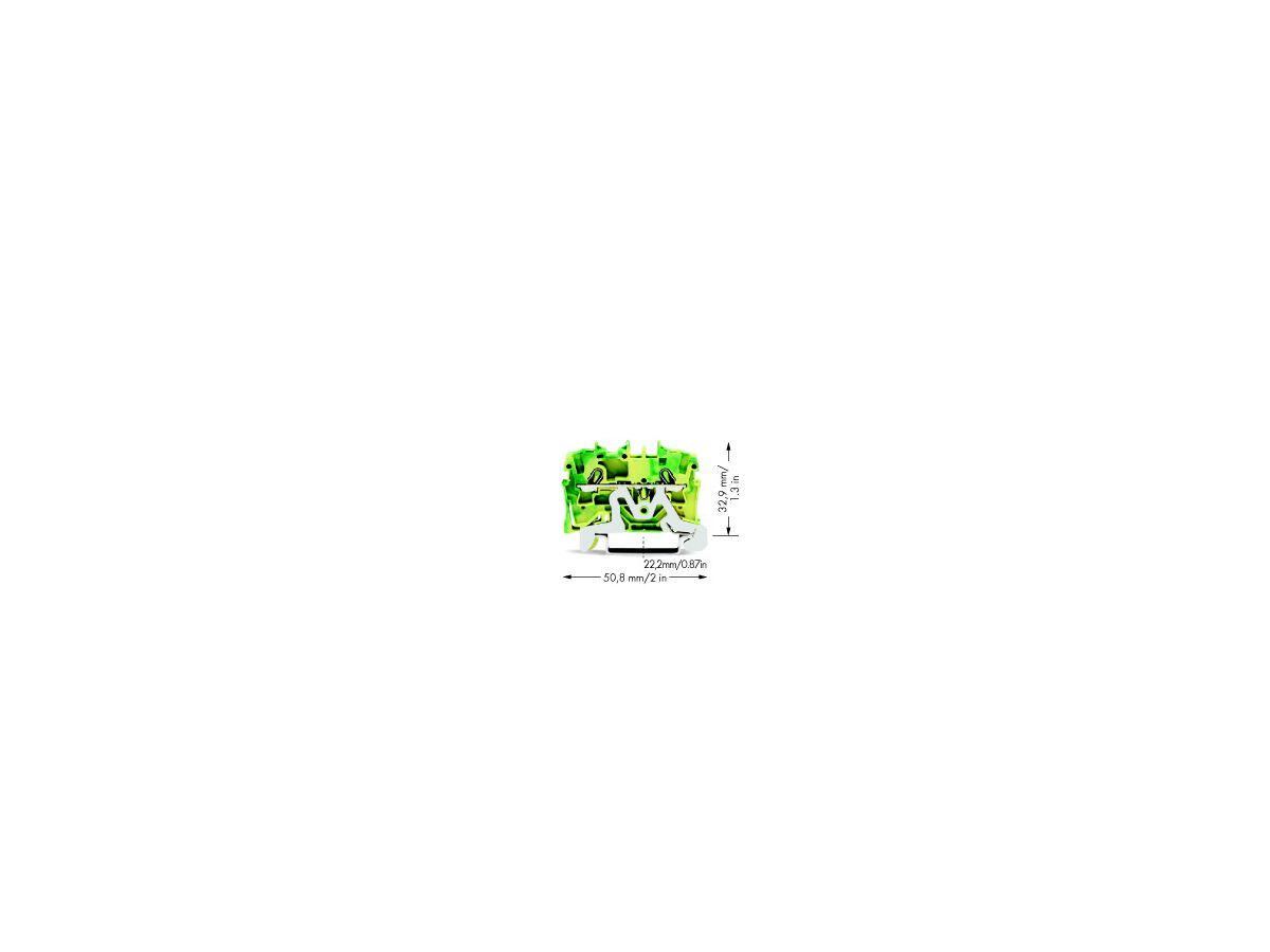 Durchgangsklemme WAGO TOPJOB S 2.5mm² 2L grün/gelb Serie 2002