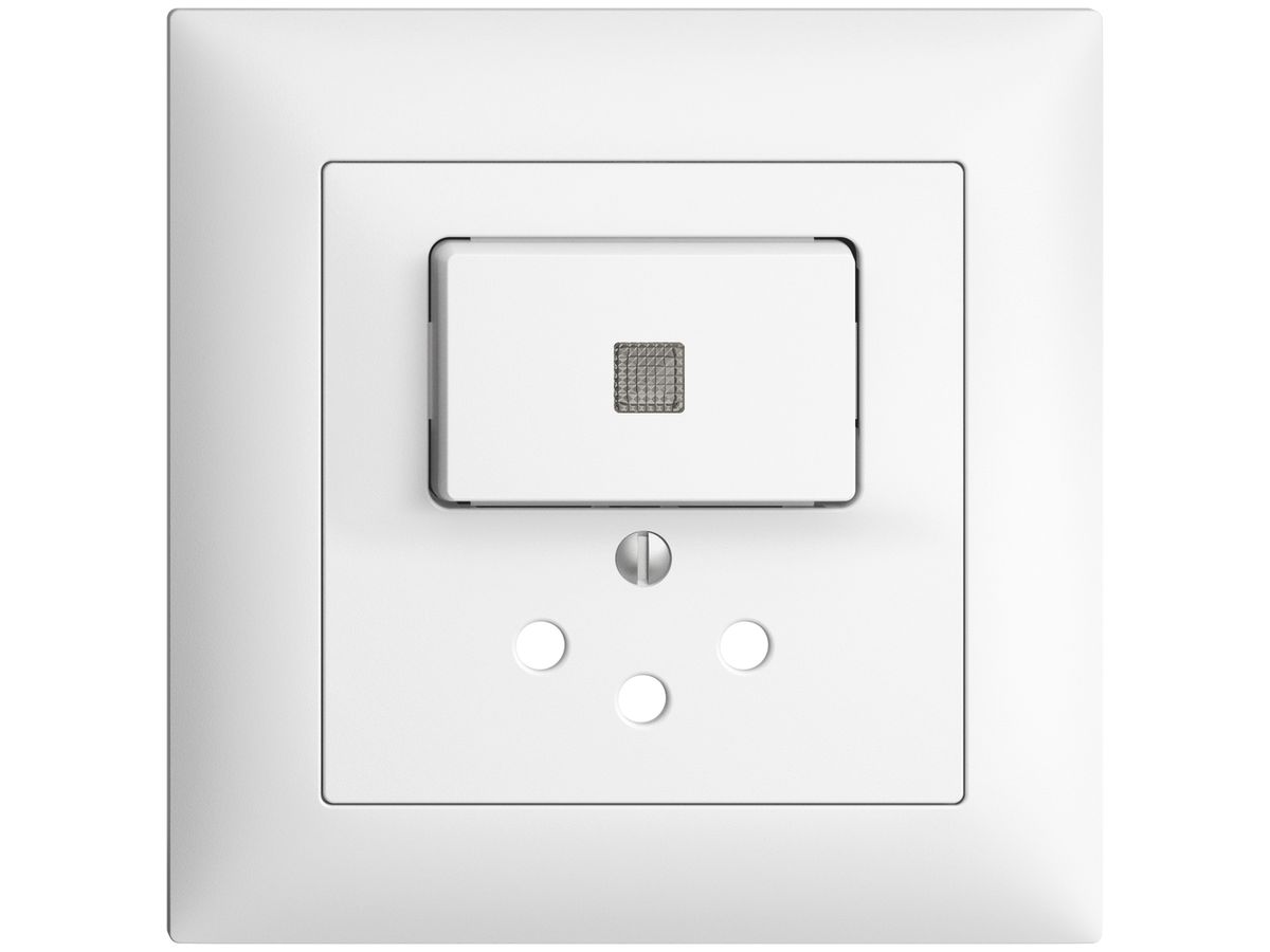 UP-Frontset EDIZIOdue T12 88×88mm weiss mit Linse, mit Kinderschutz