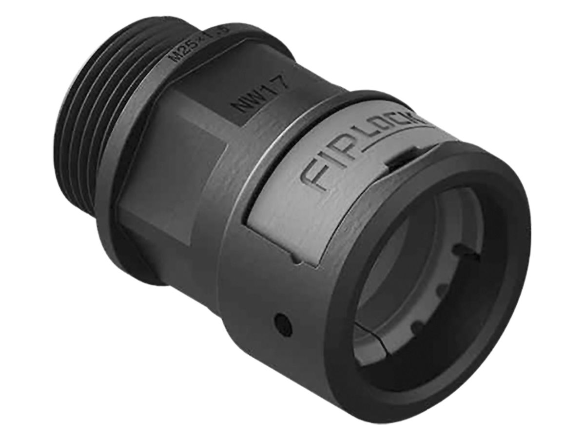 Verbinder Plica FIPLOCK gerade Nennweite 17, M20×1.5mm IP69 schwarz