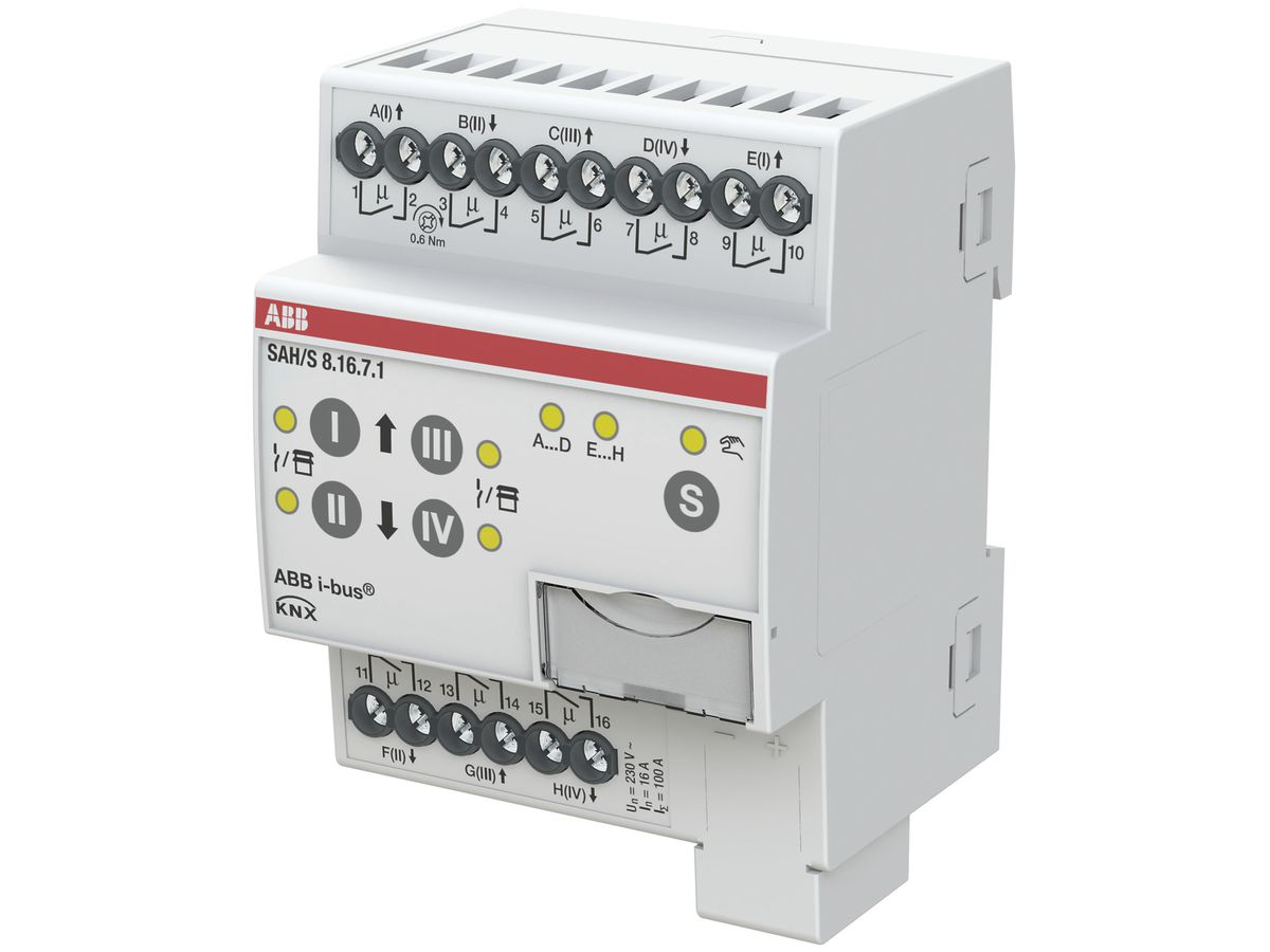 REG-KNX-Kombischaltaktor ABB SAH/S8.16.7.1, 8-fach, 16A