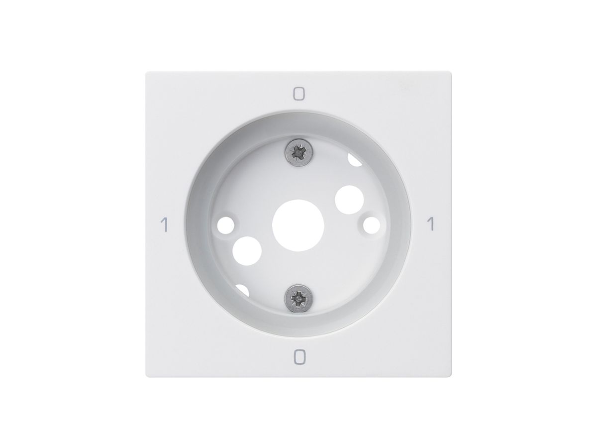 Frontplatte kallysto 0-1-0-1 60×60mm für Drehschalter S0 weiss