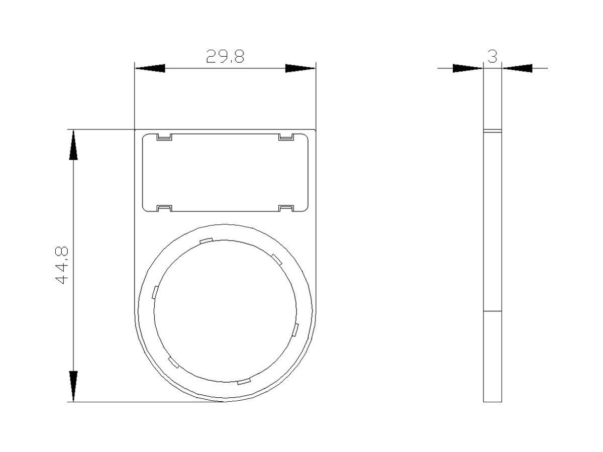 Schildträger Siemens SIRIUS ACT für Bezeichnungsschild 12.5×27mm einklickbar