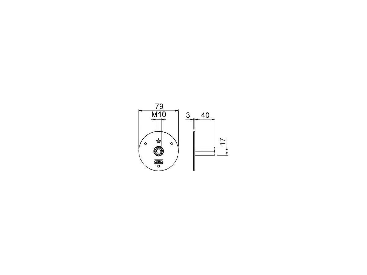 Erdungsfestpunkt Bettermann 205 DG V4A, M10/12, Ø80×40mm