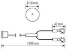 Seilabhängung ESYLUX PNL100PDL für Panelleuchte STELLA, Ø40×1000mm