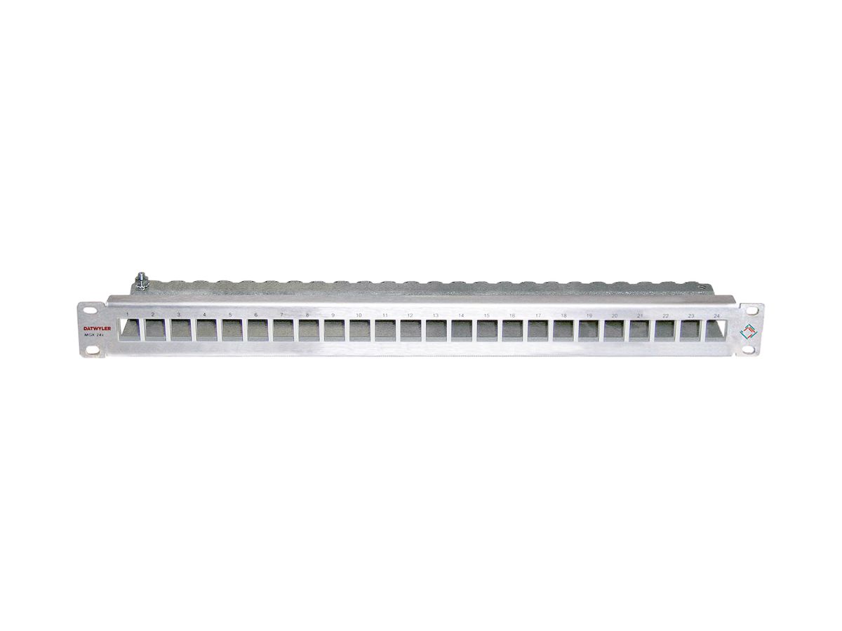 Patchpanel 19" Dätwyler MGK 1HE für 24×GG45, Edelstahl