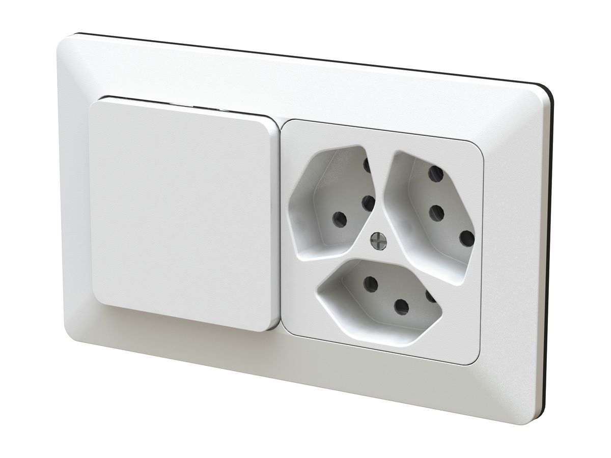 UP-Druckschalter MH priamos, Schema 3 / 3×Typ 13, Gr.1×2, weiss