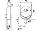 Schnellverleger BET 2056 U-Fuss Kunststoff 64…70mm 1×Kabel Aluminium