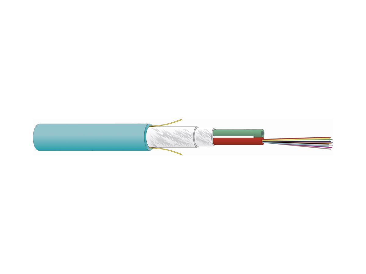 Kabel LWL Universal Dätwyler Dca 2×12 G50/125 µm MM OM3 türkis