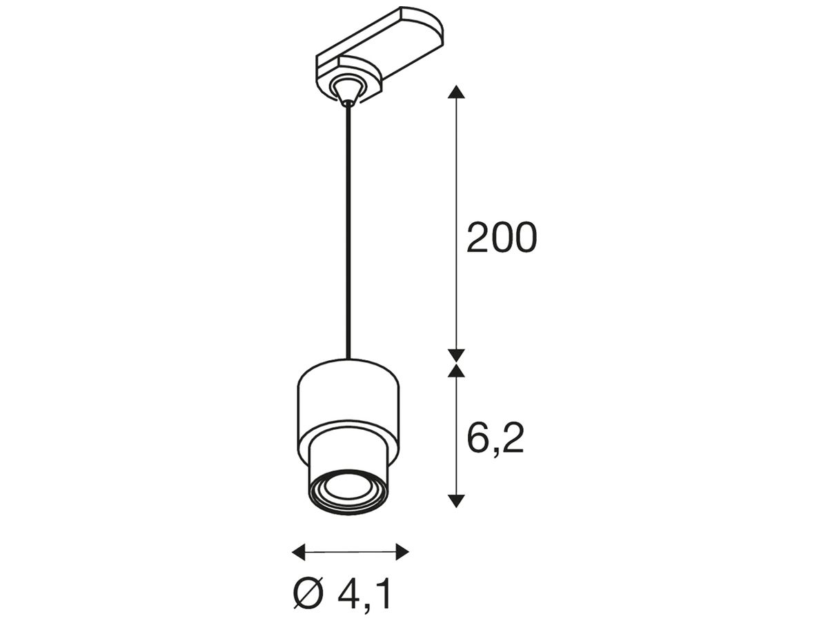 Pendelleuchte SLV PURI 2.0 Basic AD3PH GU10 1×6W DIM Ø41mm grau