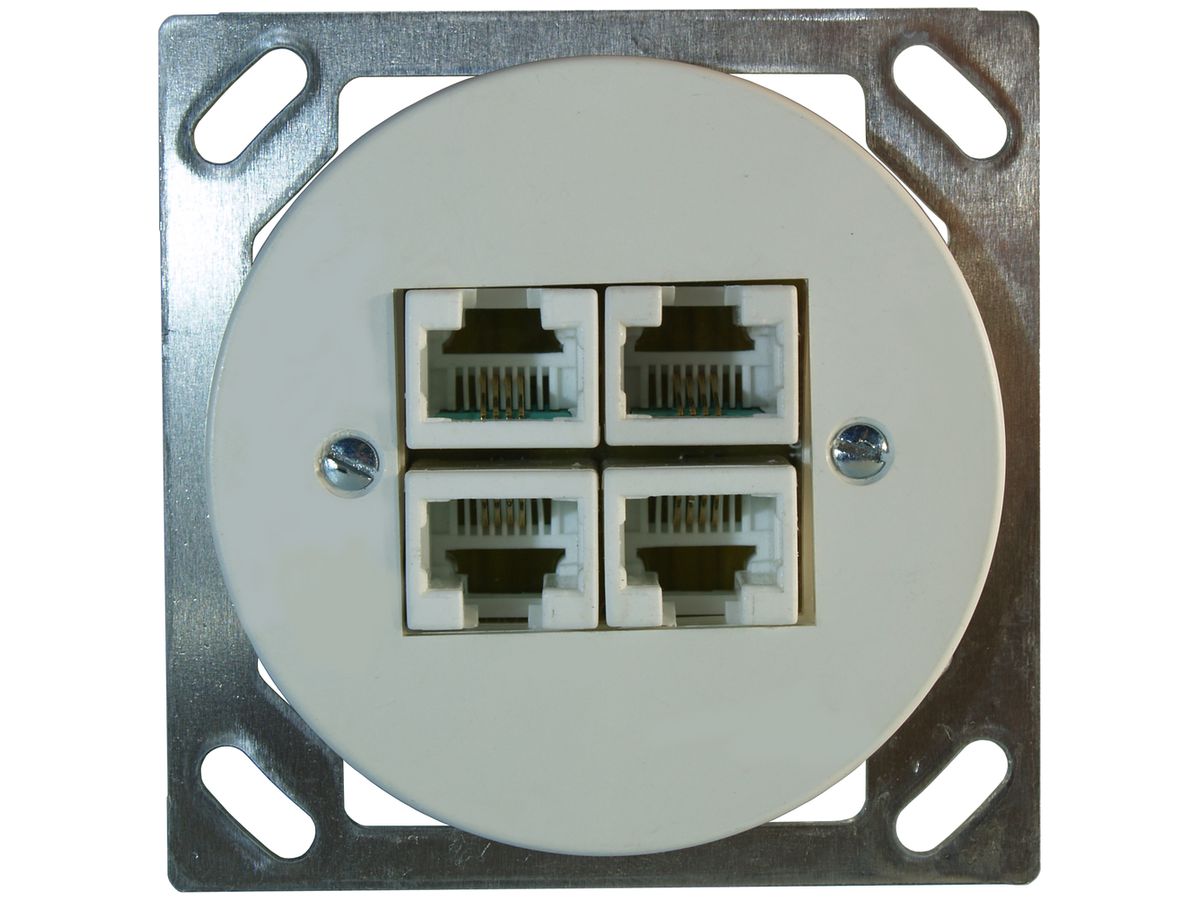 EB-Anschlussdose JK St.4×RJ45 weiss