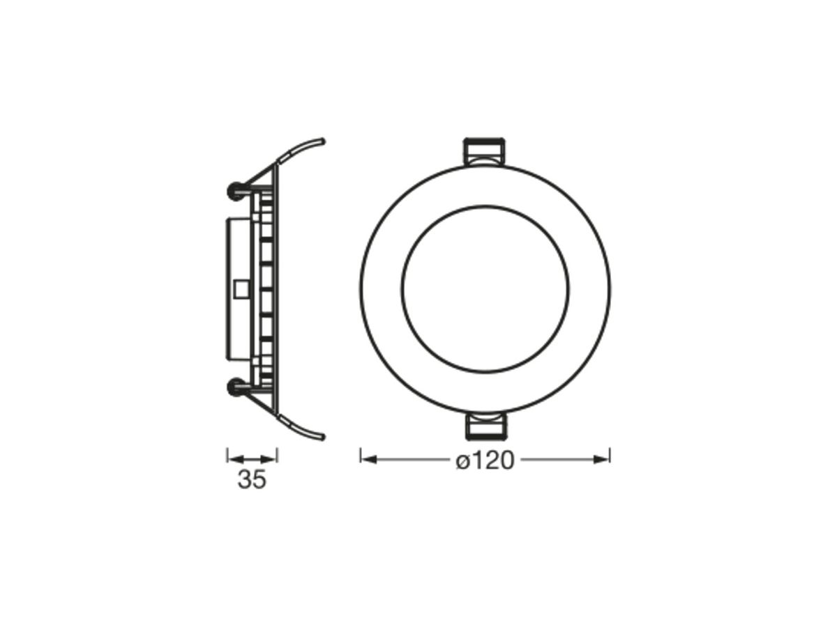 EB-LED-Downlight LDV DL SLIM 8W 550lm 6500K Ø120mm weiss