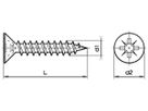 Senkkopf-Spanplattenschraube 3×16mm Pozidriv verzinkt