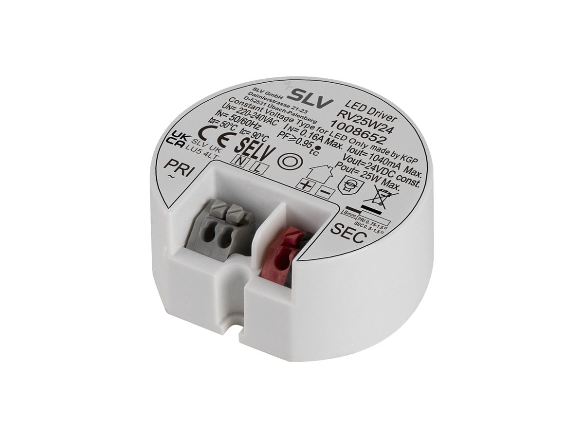 LED-Betriebsgerät SLV 25W 24V 1040mA ON/OFF Ø55×25mm