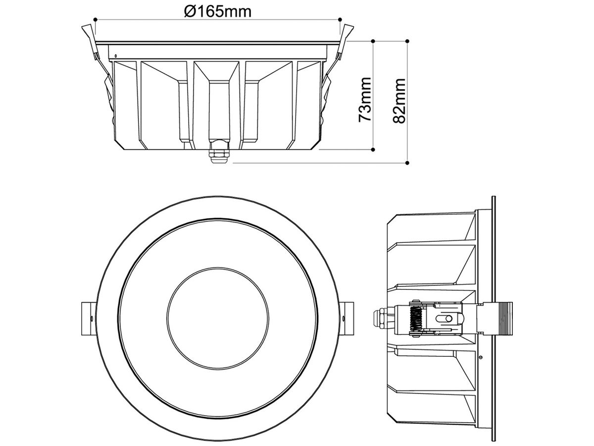 LED-Downlight SLV DOWNLIGHT P 30 15W 2700lm 4000K IP54 WB Ø165×82mm weiss