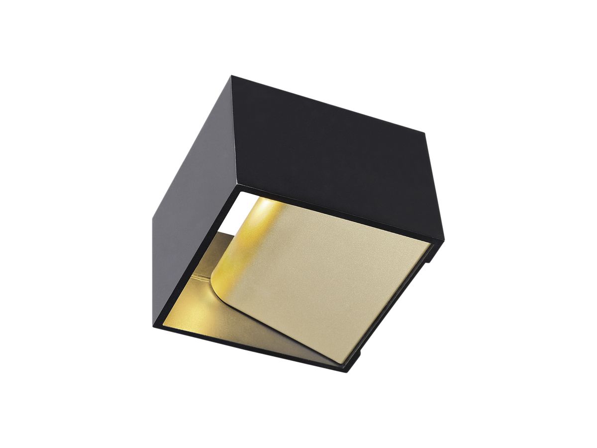 LED-Wandleuchte SLV LOGS IN, 12W 230V 2000…3000K 290lm IP20 schwarz/messing