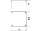 Leergehäuse BET Mx SGR 160×160×90mm Alu IP66 silbergrau
