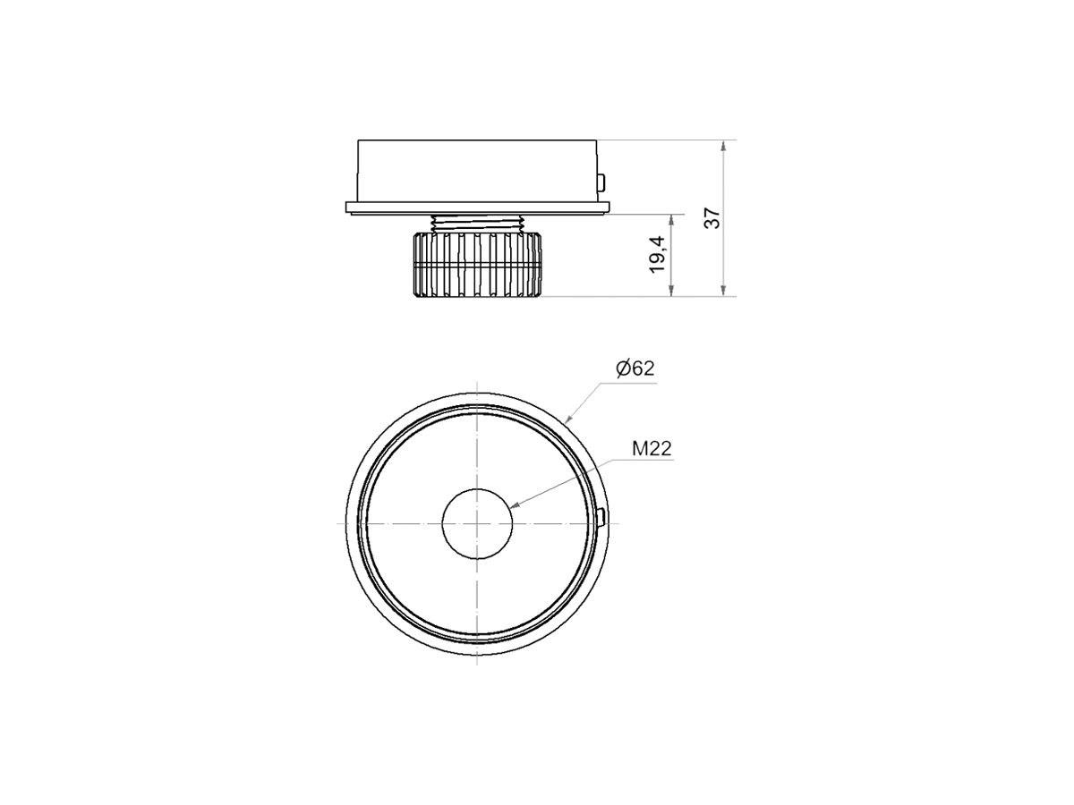 Adapter WERMA Mini EM, M22, für Signalsäule, grau
