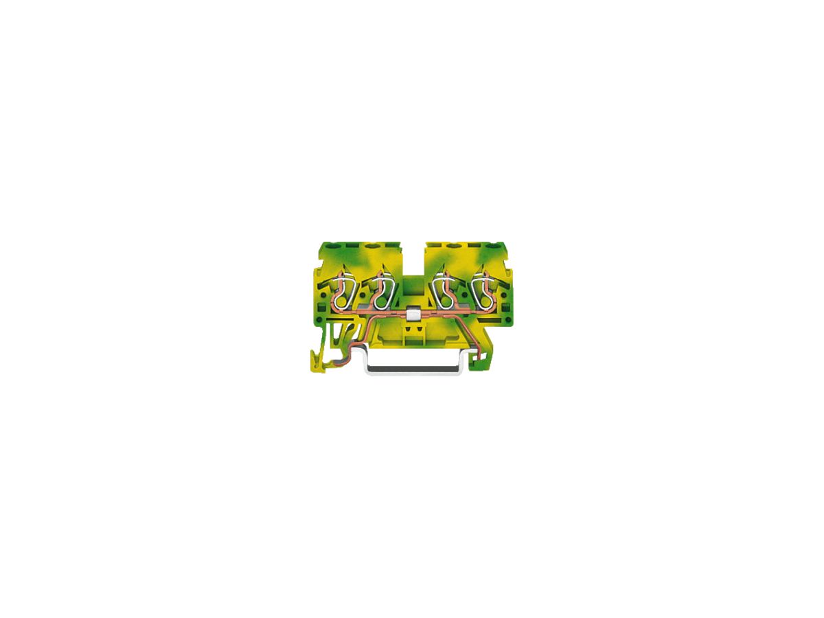 Klemme WAGO 4L 0.8…4mm² grün/gelb
