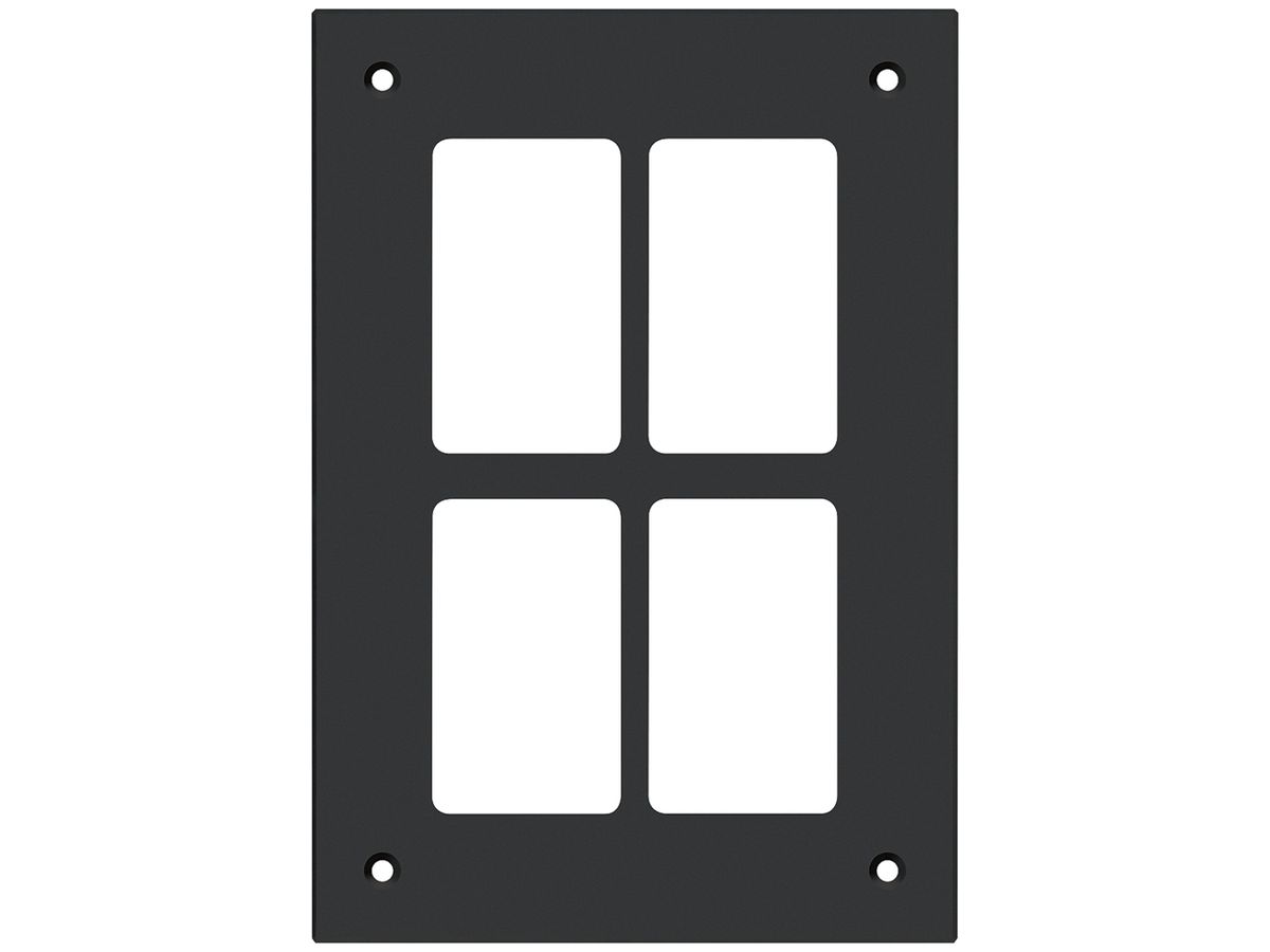 Montageplatte Hager FLF 3/5 2×2 Aluminium eloxiert schwarz