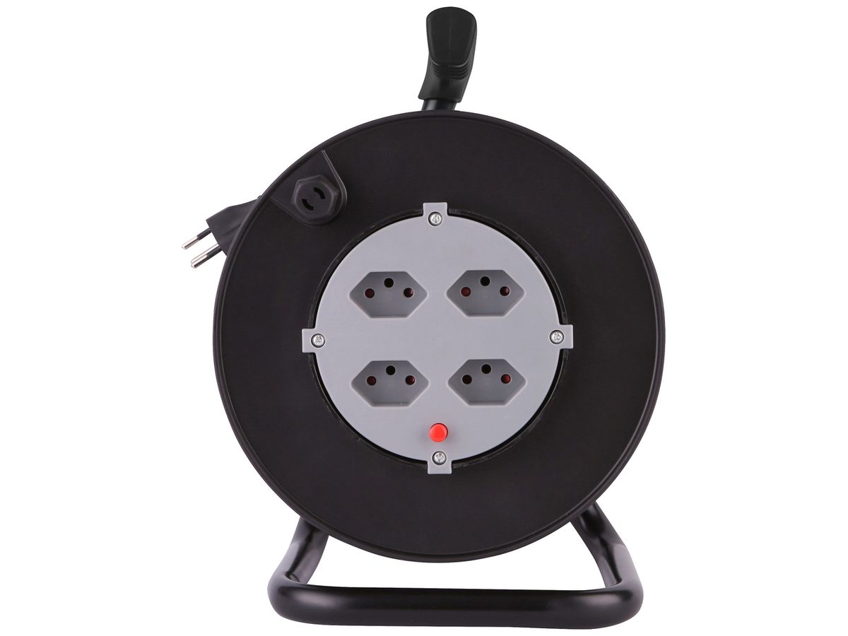 Kabelrolle 4×T13 33m IP20 schwarz/grau
