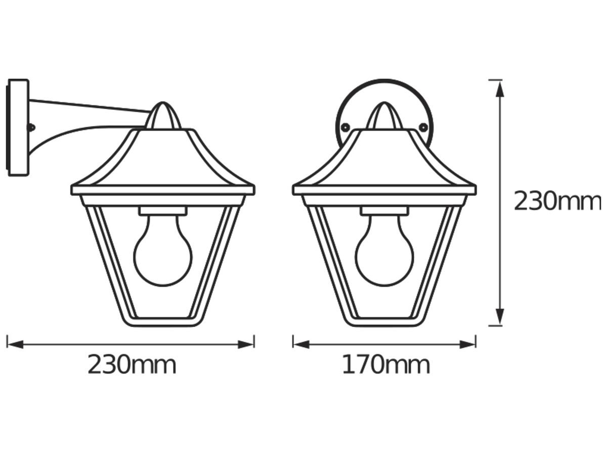Wandleuchte LDV ENDURA CLASSIC TRAD DOWN E27 Aluminium anthrazit IP44