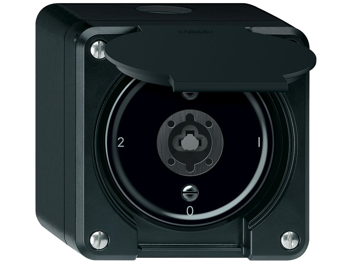AP-Schlüsselschalter robusto Umschalter 16A 250V 86×86mm schwarz