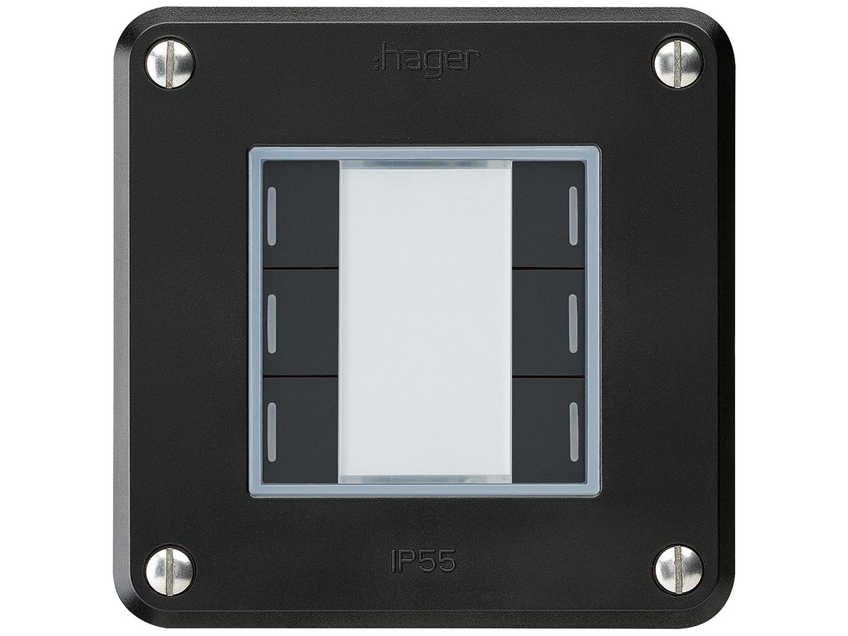 UP-Taster robusto C KNX 6× RGB LED s/e-link schwarz