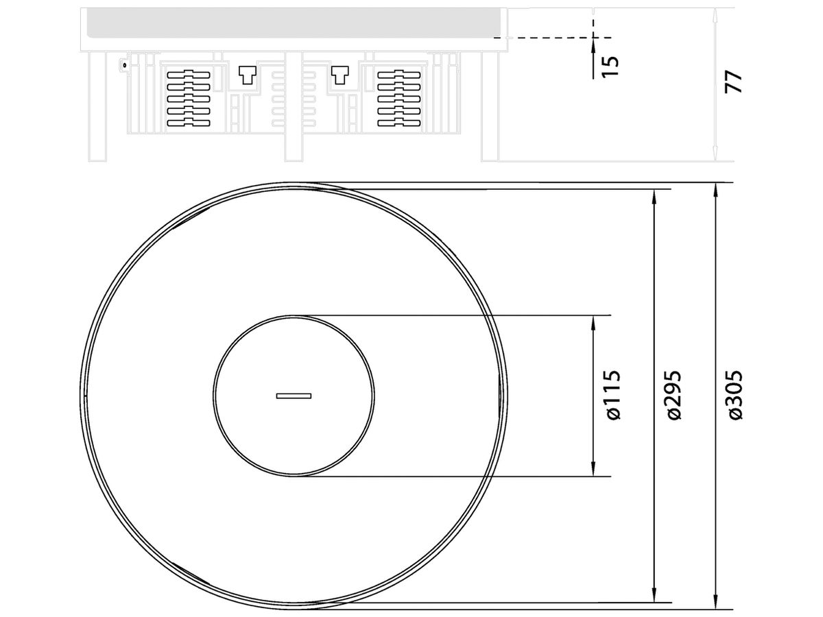 Edelstahlkassette Hager R12 TM 10 22mm rostfreier Stahl