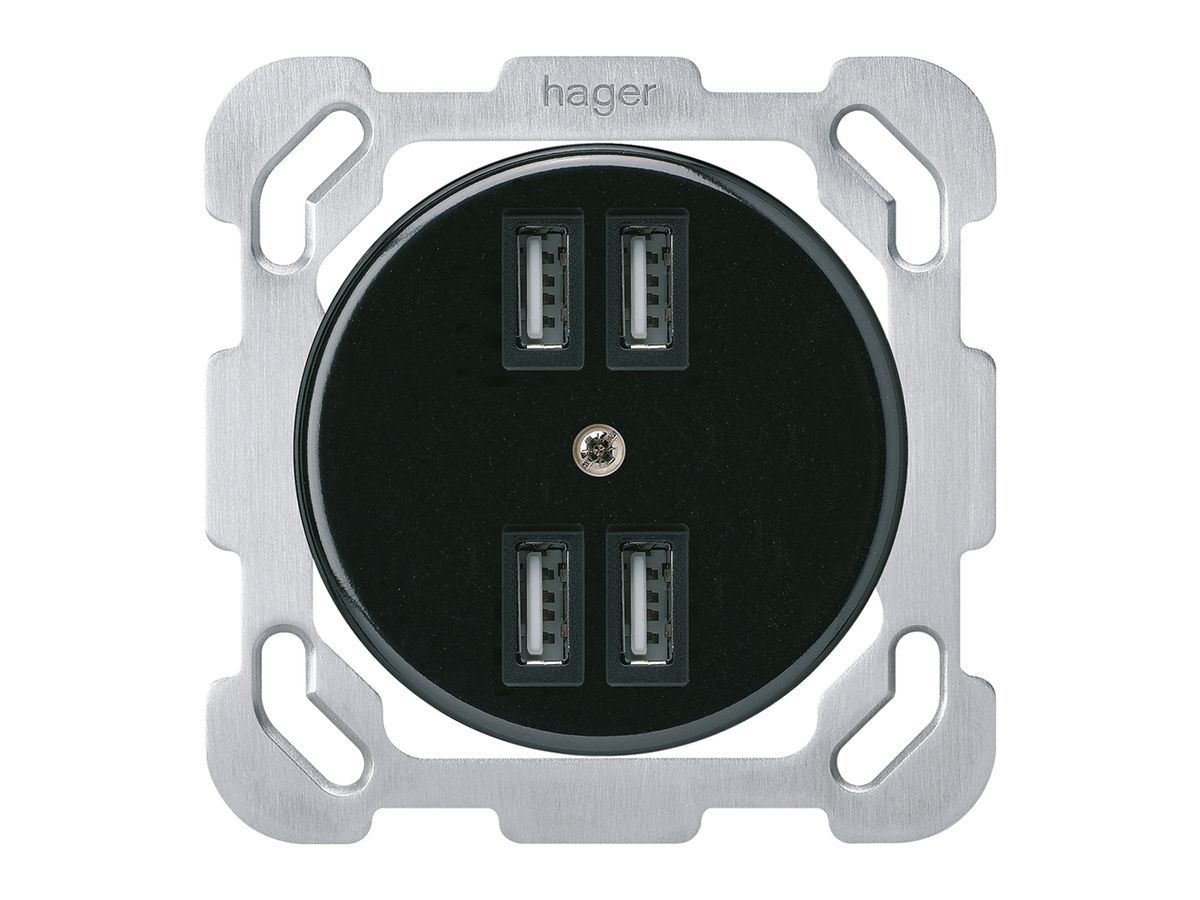 UP-Steckdose 4×USB basico B 2400mA schwarz