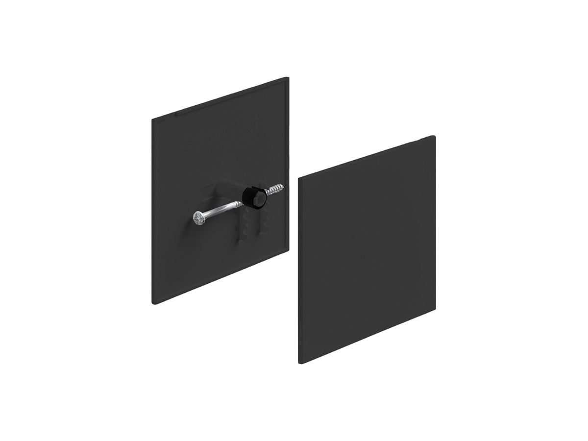 Steckdeckel HSB Weibel Slim Mini 96×96mm Kunststoff schwarz