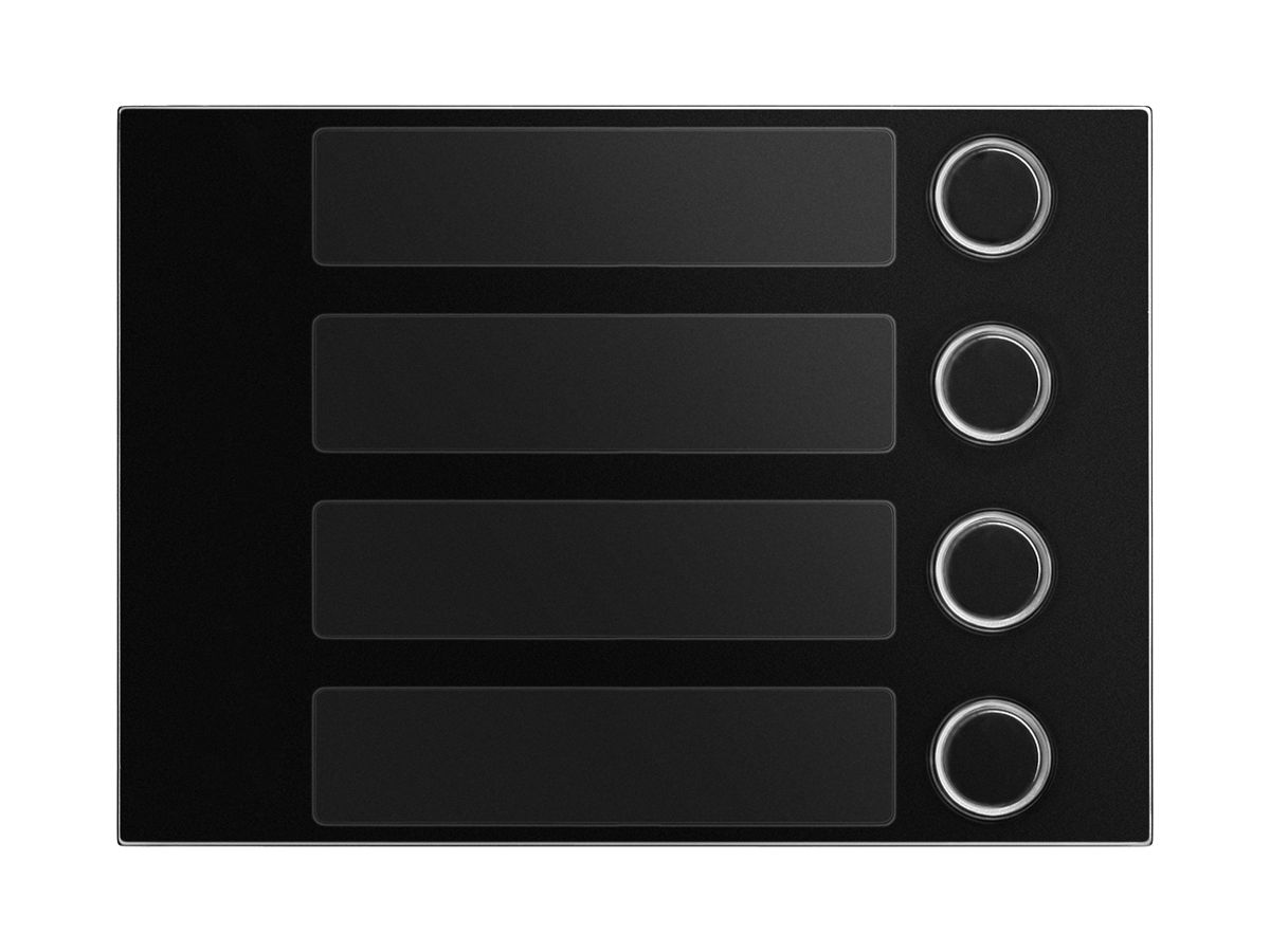 Frontplatte für Ruftastenmodul Urmet Alpha, 4×Taste, IP55, schwarz