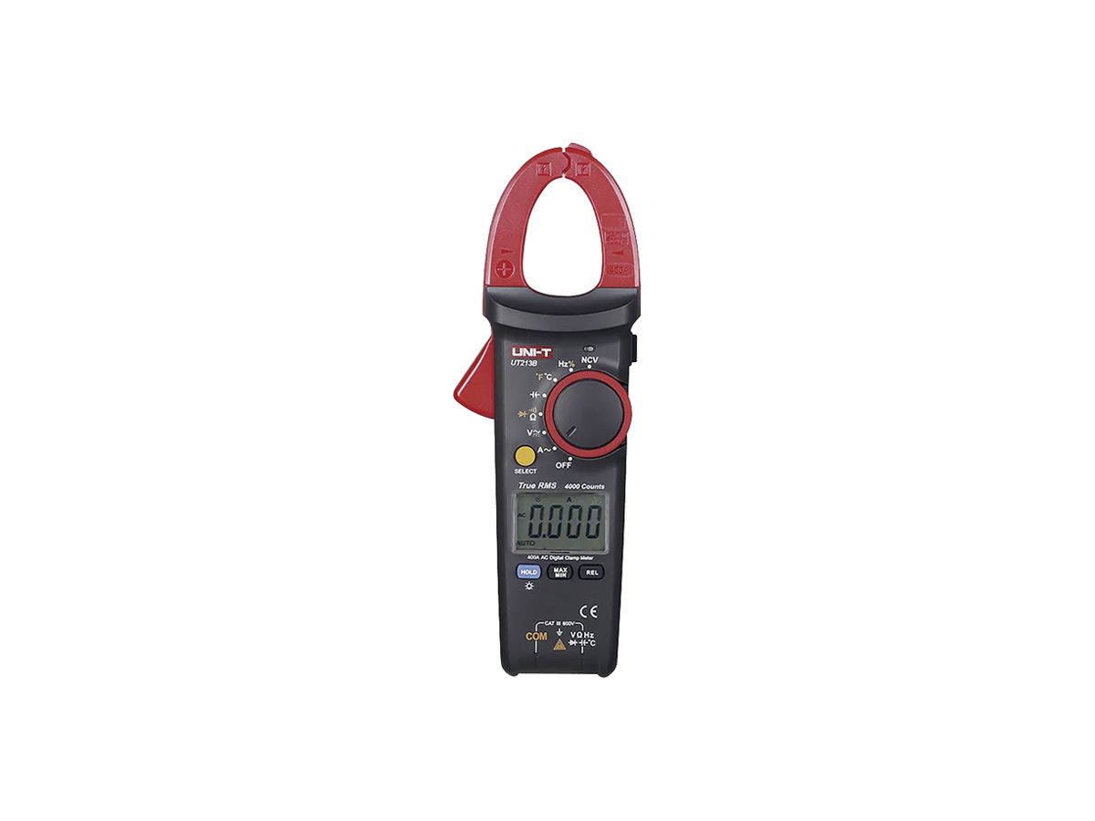 Zangen-Multimeter UNI-TREND UT213B 600VUC 400A 40MOhm Temp.TC 40000µF 1000kHz